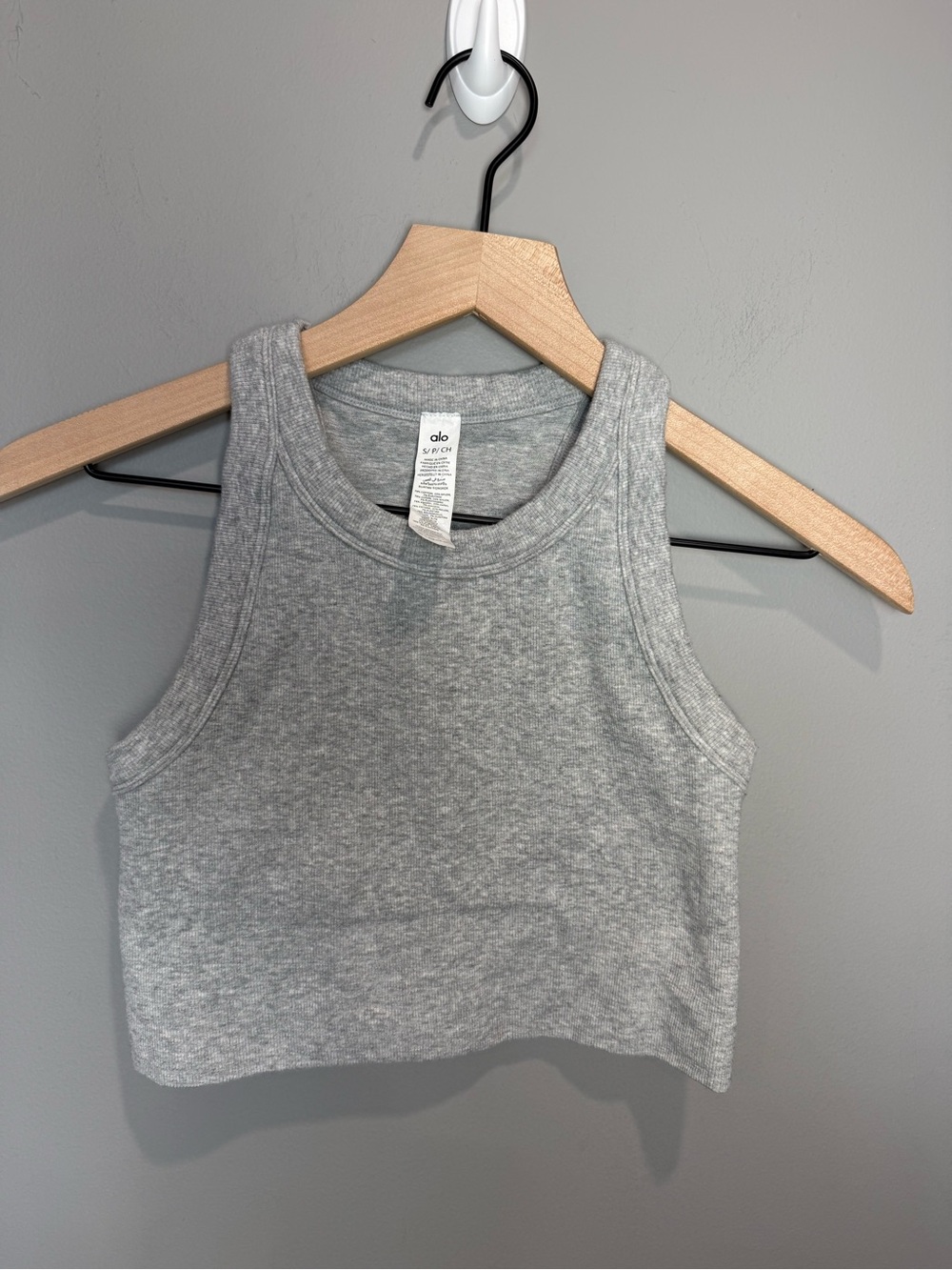 Alo Yoga Seamless‎ Delight High Neck Bra in Athletic Heather Grey Size small